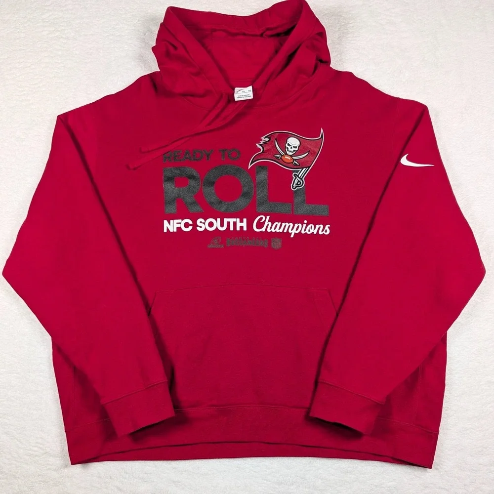 Tampa Bay‎ Buccaneers Hoodie Mens 2XL Red NFL Football Nike NFC South Champs